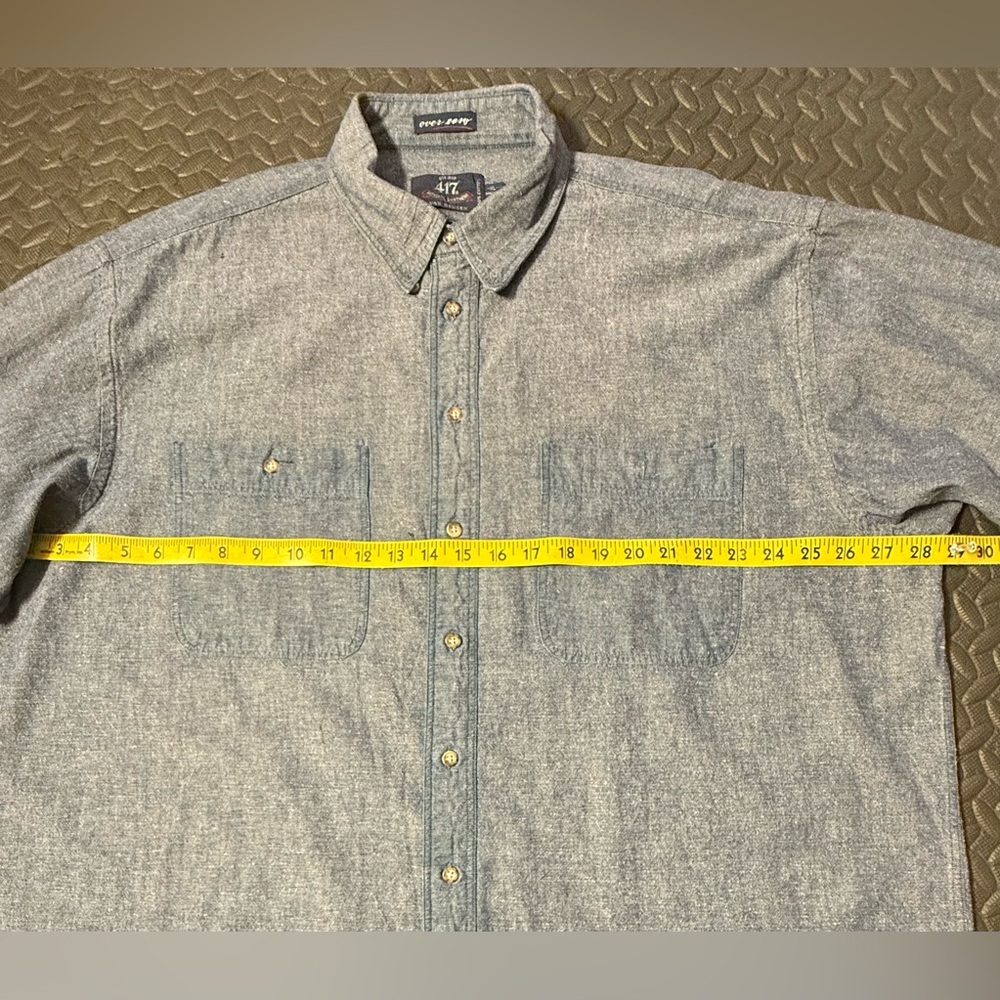 Van Heusen Men's Blue Chambray Button Down Shirt Size XL - Picture 6 of 10